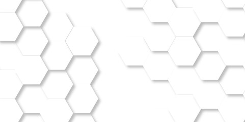 Naklejka premium Vector white Hexagonal Background. Luxury White Pattern. 3D Futuristic abstract honeycomb mosaic white background. geometric mesh cell texture. modern futuristic wallpaper.