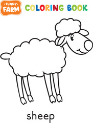 Funny sheep coloring book. Farm animals series