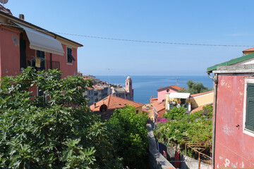 Il centro storico di Tellaro in provincia di La Spezia, Liguria, Italia.
