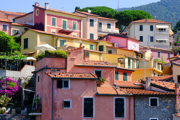 Il centro storico di Tellaro in provincia di La Spezia, Liguria, Italia.