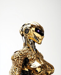 Gold female robot