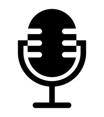 Microphones black icon. Vector clipart isolated on white background.