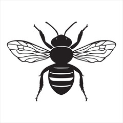 Obraz premium Honey bee silhouette vector illustratio