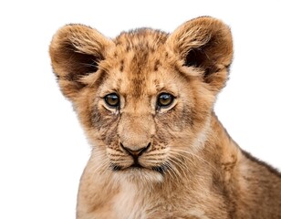 Obraz premium lion cub isolated white background