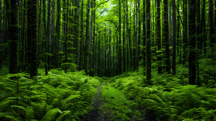 Obraz premium lush green forest filled with lots trees