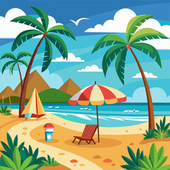  beach in summer and sun 