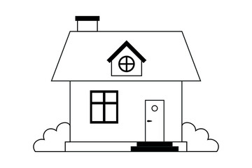 The house. Housing. A building. Illustration.