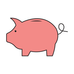 Piggy bank icon. Piggy bank saving money. Vector illustration. Savings Icon. Money Piggy Bank Vector Symbol.