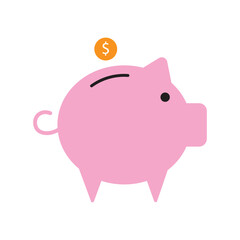 Piggy bank icon. Piggy bank saving money. Vector illustration. Savings Icon. Money Piggy Bank Vector Symbol.