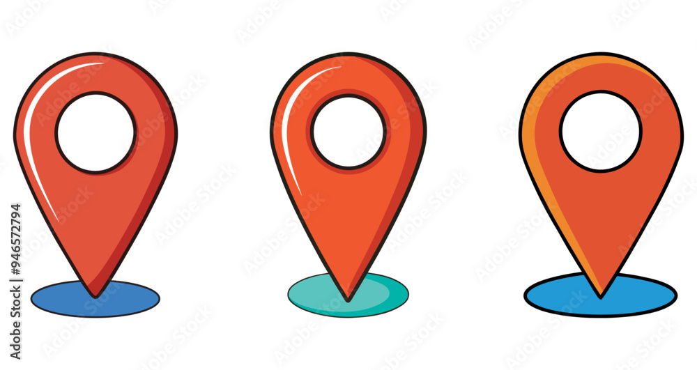 Canvas Prints map pin icon. set of red map pin icons isolated on white background. vector illustration