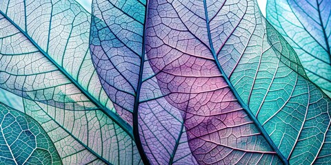 Abstract Leaf Veins in Vibrant Hues, Nature, Texture, Botany
