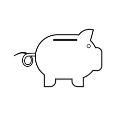 Piggy bank icon symbol shape. Cute piggy bank icon isolated on white background.