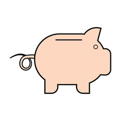 Piggy bank icon symbol shape. Cute piggy bank icon isolated on white background.