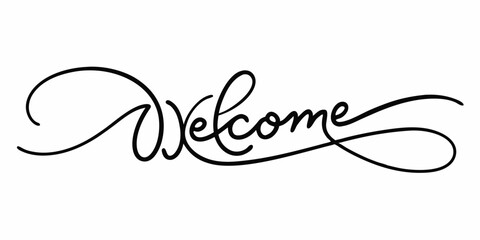  A stylish and elegant handwritten welcome sign, perfect for adding a touch of sophistication to your designs. This versatile graphic can be used for invitations, greetings, banners, and more.