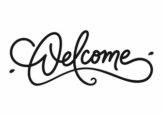  A stylish and elegant handwritten welcome sign, perfect for adding a touch of personality to your designs. This versatile graphic is ideal for invitations, greeting cards, social media.