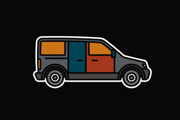 Original vector illustration. A passenger car. A contour icon.