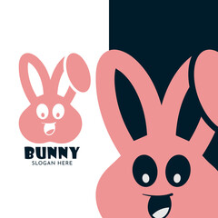 Cute Rabbit Cartoon Vector Icon Illustration,  animal logo