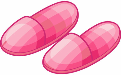 Pink home slippers stock illustration