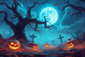 halloween illustration, AI generated