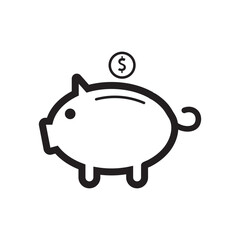 Piggy bank icon vector. piggy money icon. Savings Icon Set. Money Piggy Bank Vector Symbol.