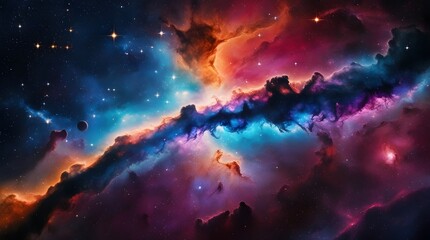 Fototapeta premium Vibrant Galaxy Nebula