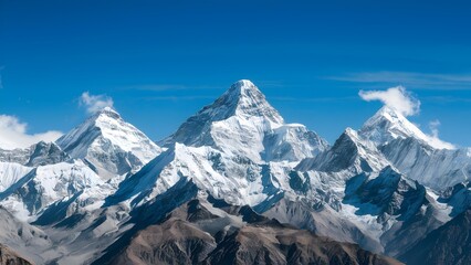 Obraz premium Panoramic view of Mount Everest and the surrounding Himalayas