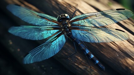 A detailed and realistic view of a dragonfly's wings, portraying the subtle hues and fine textures that make these wings a marvel of nature, all in