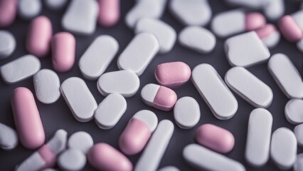 pills on white background