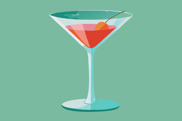 Martini, watercolor clipart illustration with isolated background.
