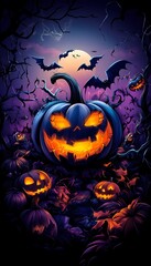 halloween background with pumpkin