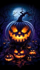 halloween background with pumpkin
