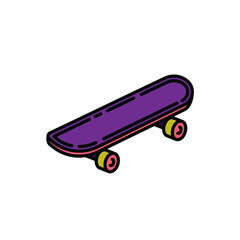 Original vector illustration. A contour icon. Vintage skateboard.