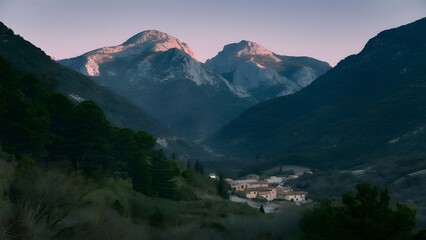Obraz premium Morning shot of the Pindus Mountains 
