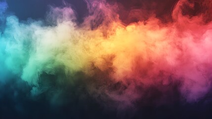 Obraz premium A conceptual image depicting a rainbow gradually dissolving into the misty atmosphere with the vibrant colors gradually dispersing and fading into the air