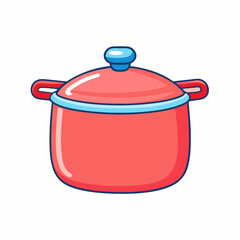 Red cooking pot stock illustration