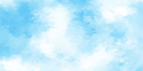 Abstract white and blue color frozen ice surface design background. soft sky blue watercolor sky and clouds, Light blue background with watercolor. gradient light white sky background with clouds.