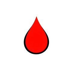 Obraz premium A simple and bold illustration of a red blood drop on a white background, representing blood donation, healthcare, and medical concepts.