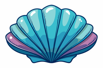 Sea ​​shell, sea, watercolor clipart illustration with isolated background.
