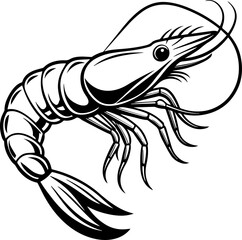 shrimp silhouette vector illustration