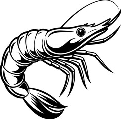 shrimp silhouette vector illustration