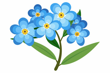 Naklejka premium Forget me not flower clipart, isolated vector illustration. 