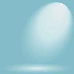 Soft Blue Gradient Background for Product Photography, Ideal for Modern Designs and Minimalist Aesthetics. Empty Pedestal Background with Gentle Spotlight