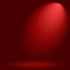 Obraz premium Dramatic Red Gradient Background, Ideal for product Designs and Luxury Brands. Empty Pedestal Background with Dramatic Spotlight