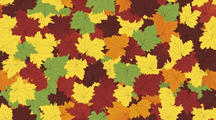 Bright Autumn Leaves Spread Across a Flat Surface.