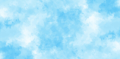 Abstract white and blue color frozen ice surface design background. soft sky blue watercolor sky and clouds, Light blue background with watercolor. gradient light white sky background with clouds.