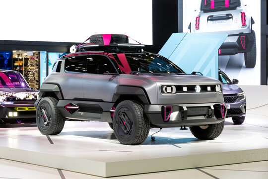 Renault 4Ever Trophy Concept electric all-terrain car reveiled at the Paris Motor Show, France - October 17, 2022.