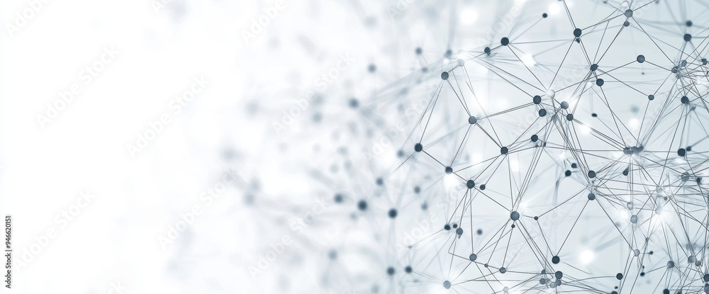 Poster abstract neural network background with white and gray color generative ai