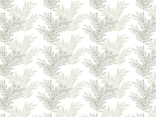 Seamless pastel pattern of tree branches with leaves, plant. Decorative Elements for Decoration. Hand drawing doodles of vector botanical elements. 