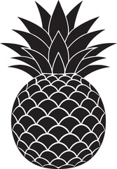 Pineapple silhouette vector illustration isolated white background