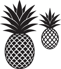 Obraz premium Pineapple silhouette vector illustration isolated white background